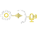 White and orange gears on a transparent background for stable diffusion.
